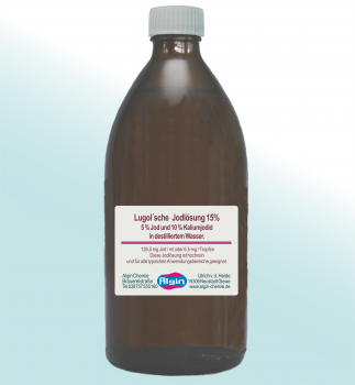 Lugolsche Lösung 15% 500 ml Braunglasflasche hochrein Jodanteil 5%
