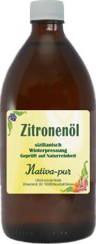 Citronenöl Zitronenöl 100 ml Glastropfflasche kalt gepresst 100%Natur