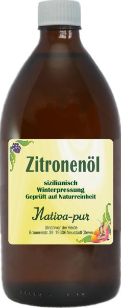 Citronenöl Zitronenöl 100 ml Glastropfflasche kalt gepresst 100%Natur