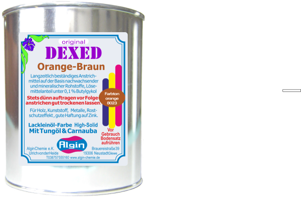 Landhausfarbe Orange Braun 750 ml Dose Ölfarbe lösemittelfrei Firnis